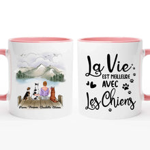Charger l'image dans la galerie, Jusqu'à 9 chiens, mug personnalisé chien, mug maman chien, la vie est meilleure avec les chiens