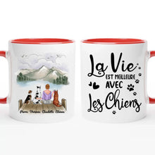 Charger l'image dans la galerie, Jusqu'à 9 chiens, mug personnalisé chien, mug maman chien, la vie est meilleure avec les chiens