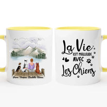 Charger l'image dans la galerie, Jusqu'à 9 chiens, mug personnalisé chien, mug maman chien, la vie est meilleure avec les chiens