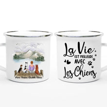 Charger l'image dans la galerie, Jusqu'à 9 chiens, mug personnalisé chien, mug maman chien, la vie est meilleure avec les chiens
