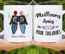 Charger l'image dans la galerie, Jusqu'à 3 filles, tasse personnalisée meilleure amie, cadeau de sœur de cœur, meilleurs amis pour la vie