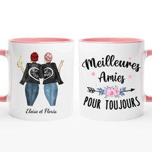 Charger l'image dans la galerie, Jusqu'à 3 filles, tasse personnalisée meilleure amie, cadeau de sœur de cœur, meilleurs amis pour la vie
