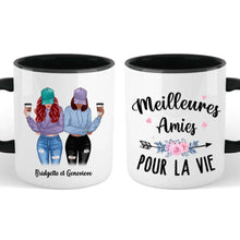 Charger l'image dans la galerie, Jusqu'à 5 filles, mug personnalisé meilleure amie, noms et arts personnalisés, meilleures amies pour la vie