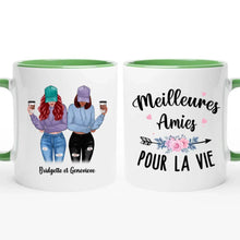 Charger l'image dans la galerie, Jusqu'à 5 filles, mug personnalisé meilleure amie, noms et arts personnalisés, meilleures amies pour la vie