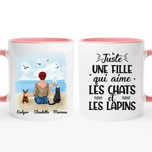 Charger l'image dans la galerie, Jusqu'à 6 animaux, mug lapin et chat personnalisé, juste une femme qui aime les chats et les lapins