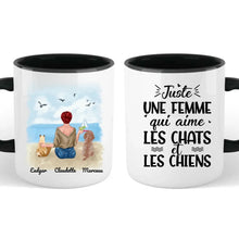 Charger l'image dans la galerie, Jusqu'à 6 animaux, mug chien et chat personnalisé, juste une femme qui aime les chats et les chiens