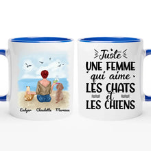 Charger l'image dans la galerie, Jusqu'à 6 animaux, mug chien et chat personnalisé, juste une femme qui aime les chats et les chiens