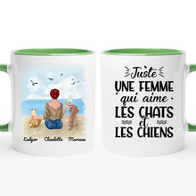 Charger l'image dans la galerie, Jusqu'à 6 animaux, mug chien et chat personnalisé, juste une femme qui aime les chats et les chiens