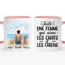 Charger l'image dans la galerie, Jusqu'à 6 animaux, mug chien et chat personnalisé, juste une femme qui aime les chats et les chiens