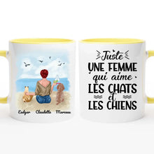 Charger l'image dans la galerie, Jusqu'à 6 animaux, mug chien et chat personnalisé, juste une femme qui aime les chats et les chiens