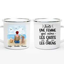 Charger l'image dans la galerie, Jusqu'à 6 animaux, mug chien et chat personnalisé, juste une femme qui aime les chats et les chiens