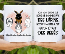 Charger l'image dans la galerie, Jusqu'à 9 lapins, noms et arts personnalisés, mug personnalisé lapin, tasse maman lapin