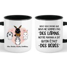 Charger l'image dans la galerie, Jusqu'à 9 lapins, noms et arts personnalisés, mug personnalisé lapin, tasse maman lapin