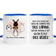 Charger l'image dans la galerie, Jusqu'à 9 lapins, noms et arts personnalisés, mug personnalisé lapin, tasse maman lapin