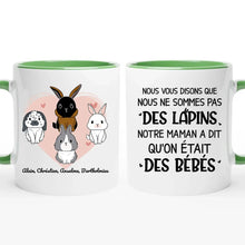 Charger l'image dans la galerie, Jusqu'à 9 lapins, noms et arts personnalisés, mug personnalisé lapin, tasse maman lapin