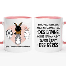 Charger l'image dans la galerie, Jusqu'à 9 lapins, noms et arts personnalisés, mug personnalisé lapin, tasse maman lapin