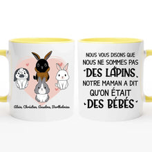 Charger l'image dans la galerie, Jusqu'à 9 lapins, noms et arts personnalisés, mug personnalisé lapin, tasse maman lapin