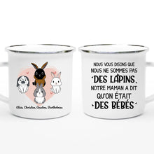 Charger l'image dans la galerie, Jusqu'à 9 lapins, noms et arts personnalisés, mug personnalisé lapin, tasse maman lapin