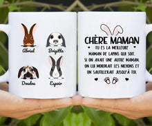 Charger l'image dans la galerie, Jusqu'à 9 lapins, noms et arts personnalisés, mug personnalisé lapin, tasse maman lapin