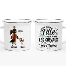 Charger l'image dans la galerie, Jusqu'à 2 chiens, mug cheval et chien personnalisable, Juste une femme qui aime les chevaux et les chiens