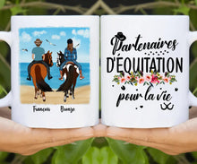 Charger l'image dans la galerie, Jusqu'à 3 personnes, Mug cheval personnalisable, partenaires d'équitation pour la vie