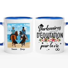 Charger l'image dans la galerie, Jusqu'à 3 personnes, Mug cheval personnalisable, partenaires d'équitation pour la vie