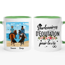 Charger l'image dans la galerie, Jusqu'à 3 personnes, Mug cheval personnalisable, partenaires d'équitation pour la vie
