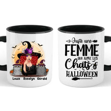 Charger l'image dans la galerie, Jusqu'à 4 chats, mug chat personnalisé, tasse Halloween maman chat, femme qui aime les chats