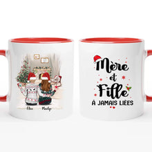 Charger l'image dans la galerie, Jusqu'à 4 filles, Mug personnalisé maman, Tasse Mère et Filles à Jamais liées, cadeau mère en fille pour Noël