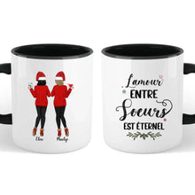 Charger l'image dans la galerie, Jusqu'à 6 filles, Noël mug personnalisé soeur, tasse soeurs personnalisées, L'amour entre Sœurs est éternel