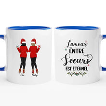 Charger l'image dans la galerie, Jusqu'à 6 filles, Noël mug personnalisé soeur, tasse soeurs personnalisées, L'amour entre Sœurs est éternel