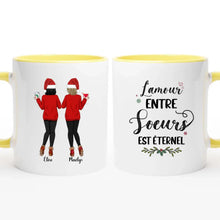 Charger l'image dans la galerie, Jusqu'à 6 filles, Noël mug personnalisé soeur, tasse soeurs personnalisées, L'amour entre Sœurs est éternel