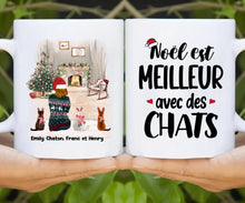 Charger l'image dans la galerie, Jusqu'à 7 chats, Mug chat personnalisé, mug maman chat, Noël est meilleur avec des chats