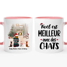 Charger l'image dans la galerie, Jusqu'à 7 chats, Mug chat personnalisé, mug maman chat, Noël est meilleur avec des chats