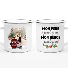 Charger l'image dans la galerie, Jusqu'à 5 filles, Mug personnalisé, Cadeaux de Noël pour papa de la part de sa fille, Mon père pour toujours, mon héros pour toujours