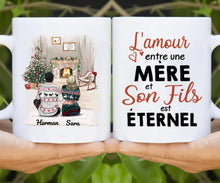 Charger l'image dans la galerie, Tasse personnalisée famille, Tasses pour mère et fils, cadeaux de Noël pour maman
