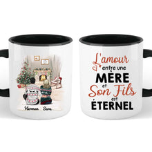 Charger l'image dans la galerie, Tasse personnalisée famille, Tasses pour mère et fils, cadeaux de Noël pour maman
