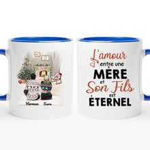 Charger l'image dans la galerie, Tasse personnalisée famille, Tasses pour mère et fils, cadeaux de Noël pour maman