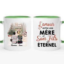 Charger l'image dans la galerie, Tasse personnalisée famille, Tasses pour mère et fils, cadeaux de Noël pour maman
