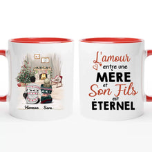 Charger l'image dans la galerie, Tasse personnalisée famille, Tasses pour mère et fils, cadeaux de Noël pour maman