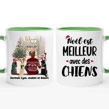 Charger l'image dans la galerie, Noël est meilleur avec un chien Mug, cadeau de Noël, jusqu'à 6 chiens