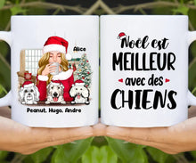Charger l'image dans la galerie, Jusqu'à 6 chiens, mug personnalisé chien, Noël est meilleur Avec des chiens, Cadeau de Noël pour les amoureux des chiens