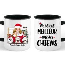 Charger l'image dans la galerie, Jusqu'à 6 chiens, mug personnalisé chien, Noël est meilleur Avec des chiens, Cadeau de Noël pour les amoureux des chiens