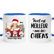 Charger l'image dans la galerie, Jusqu'à 6 chiens, mug personnalisé chien, Noël est meilleur Avec des chiens, Cadeau de Noël pour les amoureux des chiens