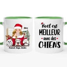 Charger l'image dans la galerie, Jusqu'à 6 chiens, mug personnalisé chien, Noël est meilleur Avec des chiens, Cadeau de Noël pour les amoureux des chiens
