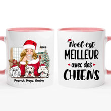 Charger l'image dans la galerie, Jusqu'à 6 chiens, mug personnalisé chien, Noël est meilleur Avec des chiens, Cadeau de Noël pour les amoureux des chiens
