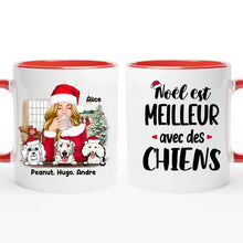 Charger l'image dans la galerie, Jusqu'à 6 chiens, mug personnalisé chien, Noël est meilleur Avec des chiens, Cadeau de Noël pour les amoureux des chiens