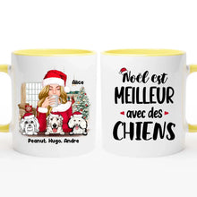 Charger l'image dans la galerie, Jusqu'à 6 chiens, mug personnalisé chien, Noël est meilleur Avec des chiens, Cadeau de Noël pour les amoureux des chiens