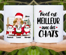 Charger l'image dans la galerie, Jusqu'à 5 chats, tasse chat personnalisé, mug maman chat, Cadeau de Noël pour les amoureux des chats