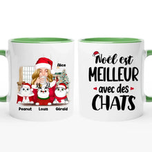 Charger l'image dans la galerie, Jusqu'à 5 chats, tasse chat personnalisé, mug maman chat, Cadeau de Noël pour les amoureux des chats